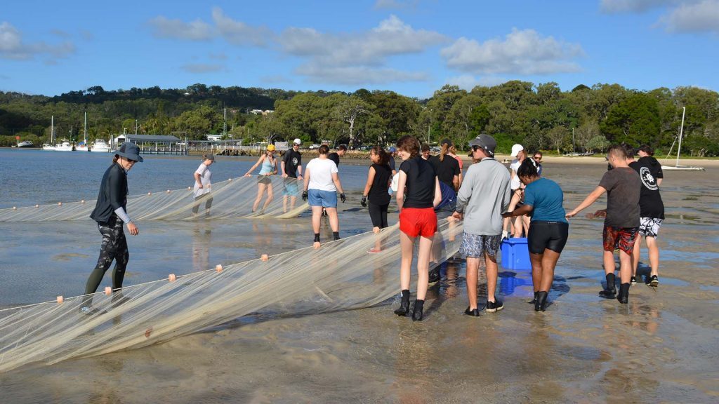 Students at MBRS, One Mile, NSI in front of Moreton Bay Research Station, © copyright April 2018, Nina Clark, UQ Undergrad student