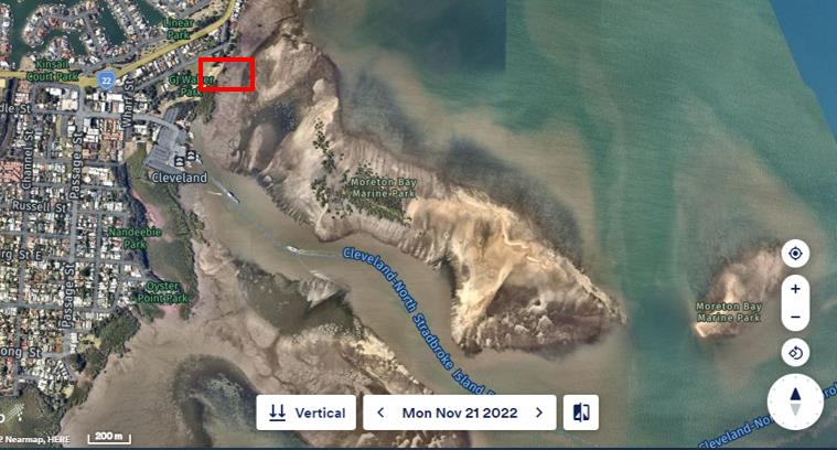 Figure 1. Study site adjacent to Toondah Harbour (© Nearmaps)